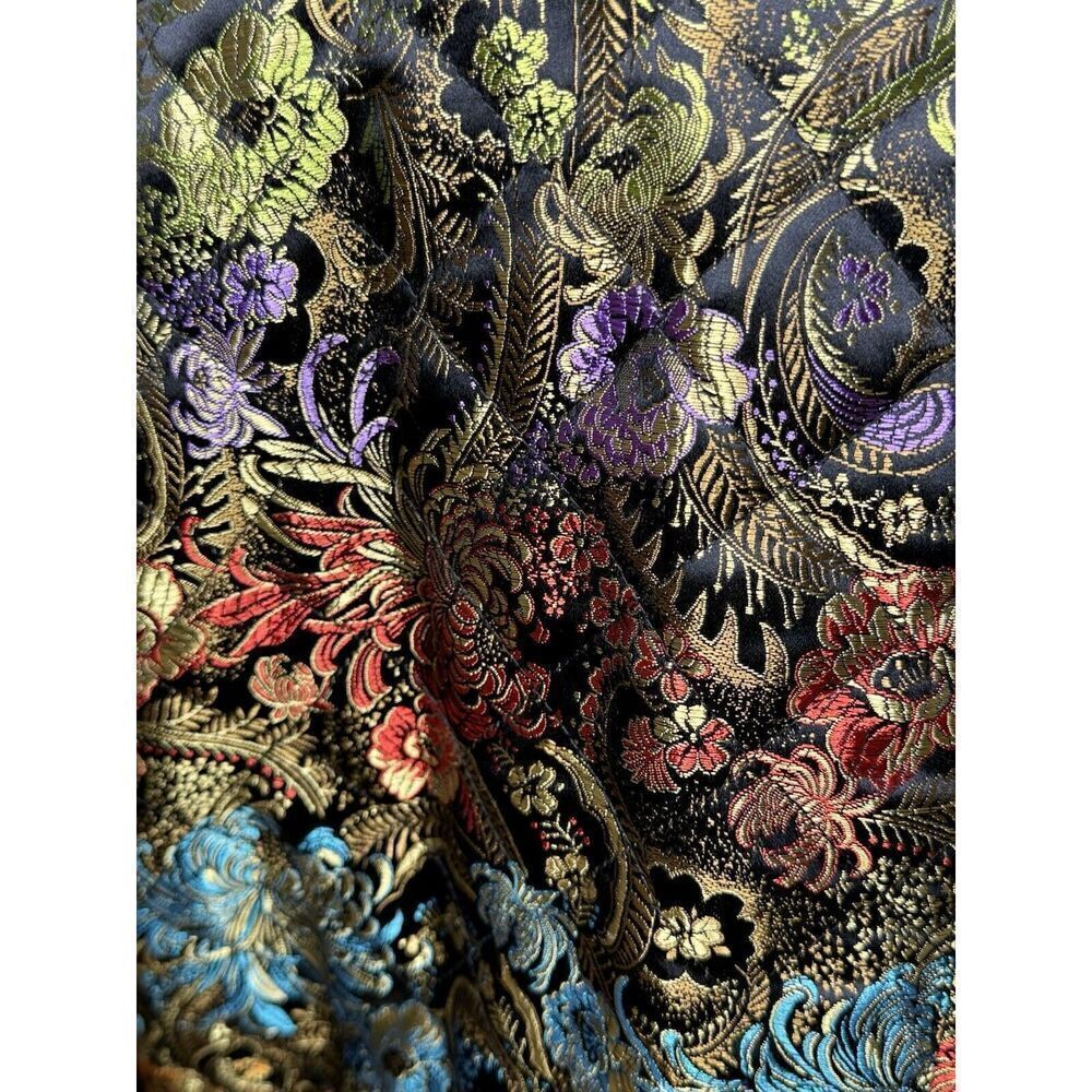Chico's Design Floral Tapestry Style Art To Wear Jacket Detachable Collar Sz 3 - Picture 5 of 10